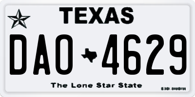 TX license plate DAO4629