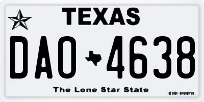TX license plate DAO4638