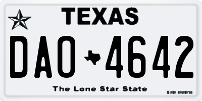 TX license plate DAO4642