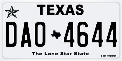 TX license plate DAO4644