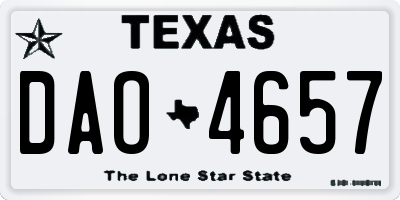 TX license plate DAO4657