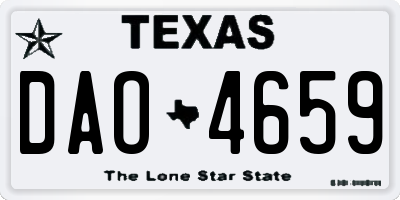 TX license plate DAO4659