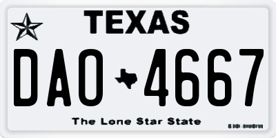 TX license plate DAO4667