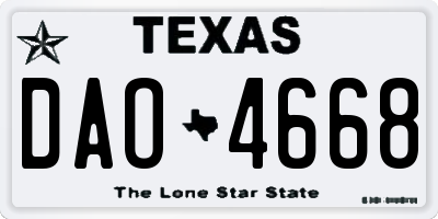 TX license plate DAO4668