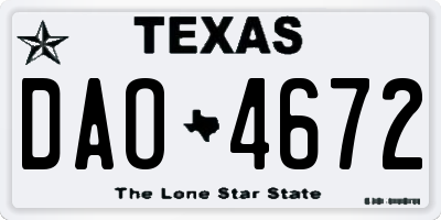 TX license plate DAO4672