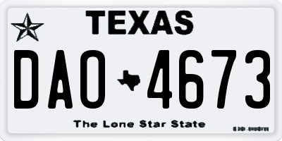 TX license plate DAO4673