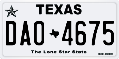 TX license plate DAO4675