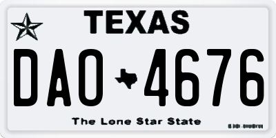 TX license plate DAO4676