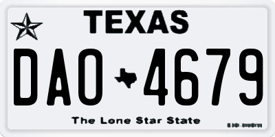 TX license plate DAO4679
