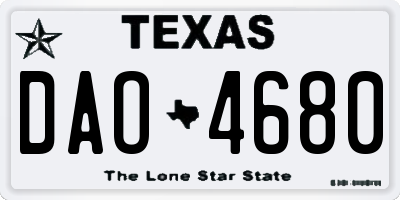 TX license plate DAO4680