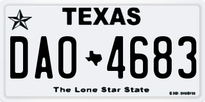 TX license plate DAO4683