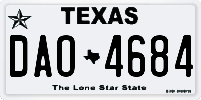 TX license plate DAO4684