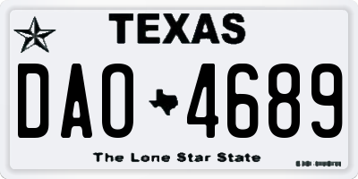 TX license plate DAO4689