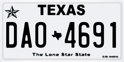 TX license plate DAO4691