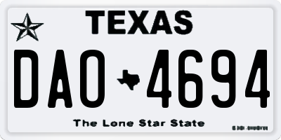 TX license plate DAO4694