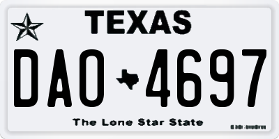 TX license plate DAO4697