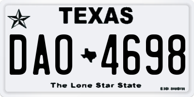 TX license plate DAO4698