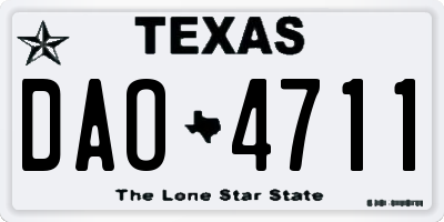 TX license plate DAO4711