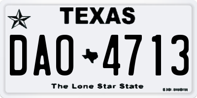 TX license plate DAO4713