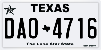 TX license plate DAO4716