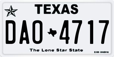 TX license plate DAO4717