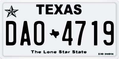 TX license plate DAO4719