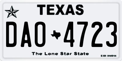 TX license plate DAO4723