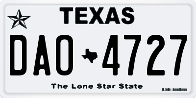 TX license plate DAO4727