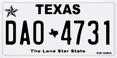 TX license plate DAO4731