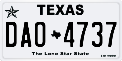 TX license plate DAO4737