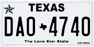TX license plate DAO4740