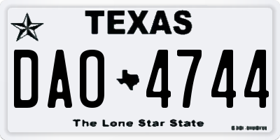TX license plate DAO4744