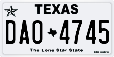 TX license plate DAO4745