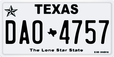TX license plate DAO4757