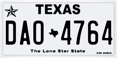 TX license plate DAO4764