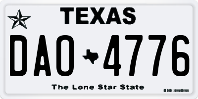TX license plate DAO4776