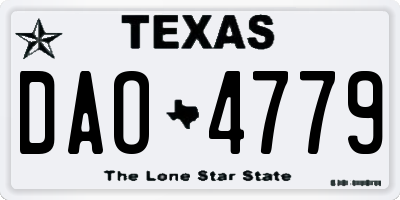 TX license plate DAO4779