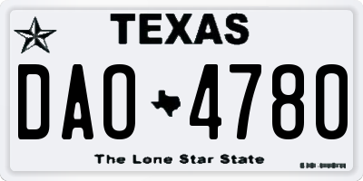 TX license plate DAO4780