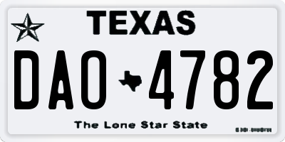 TX license plate DAO4782