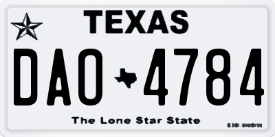 TX license plate DAO4784