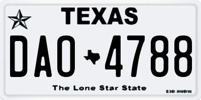 TX license plate DAO4788
