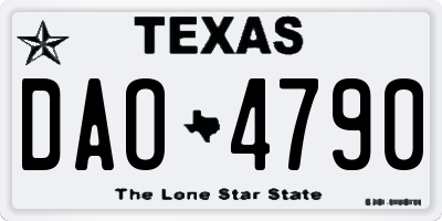 TX license plate DAO4790