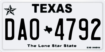 TX license plate DAO4792