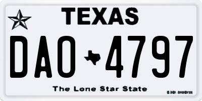 TX license plate DAO4797