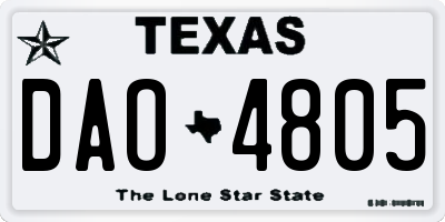 TX license plate DAO4805