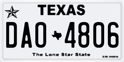 TX license plate DAO4806