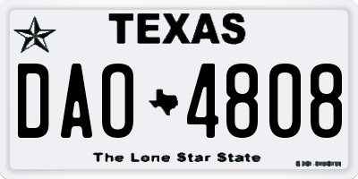 TX license plate DAO4808