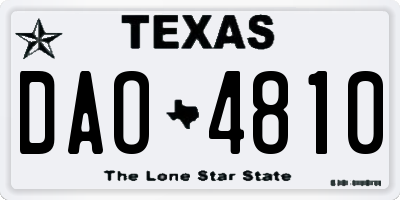 TX license plate DAO4810