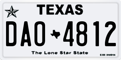 TX license plate DAO4812