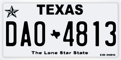 TX license plate DAO4813